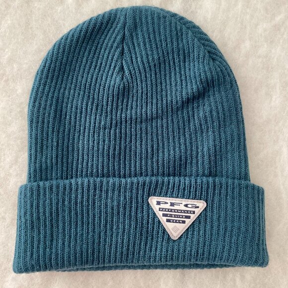 Columbia Unisex Teal PFG Performance Fishing Gear Cuffed Knit Beanie One Size - Picture 1 of 7